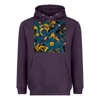 Plum construction vehicles seamless pattern Heavyweight Hoodie - BundleAndBundleShop