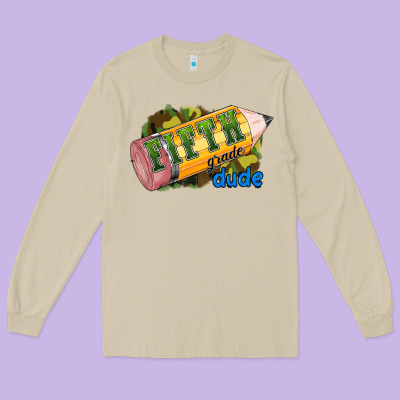 Fifth Grade Dude Long Sleeve Tee Designed By Ranaportraitstore