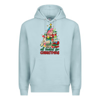 Blue Mist christmas book tree Premium Hoodie - MaliasSmallBusiness