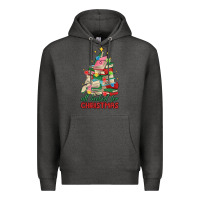 Charcoal Heather christmas book tree Premium Hoodie - MaliasSmallBusiness