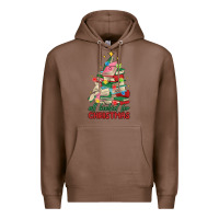 Chestnut christmas book tree Premium Hoodie - MaliasSmallBusiness