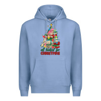 Colony Blue christmas book tree Premium Hoodie - MaliasSmallBusiness