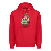 Red christmas book tree Premium Hoodie - MaliasSmallBusiness