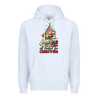 White christmas book tree Premium Hoodie - MaliasSmallBusiness