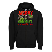 Black Merry christmas Zipper Hoodie - FaDigitalArtStudio