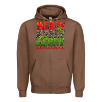 Chestnut Merry christmas Zipper Hoodie - FaDigitalArtStudio