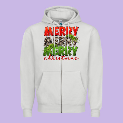 Merry Christmas Zipper Hoodie Designed By Fadigitalartstudio