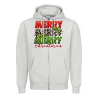 Dove Grey Merry christmas Zipper Hoodie - FaDigitalArtStudio