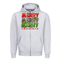 Heather Grey Merry christmas Zipper Hoodie - FaDigitalArtStudio
