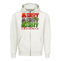Oatmeal Heather Merry christmas Zipper Hoodie - FaDigitalArtStudio