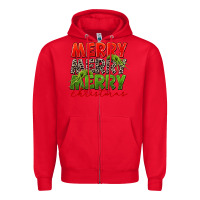 Red Merry christmas Zipper Hoodie - FaDigitalArtStudio