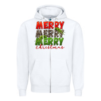 White Merry christmas Zipper Hoodie - FaDigitalArtStudio