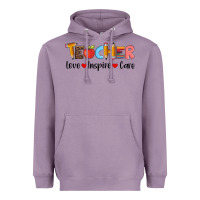 Lavender teacher love inspıre care wıth  and pen Heavyweight Hoodie - Artiststas