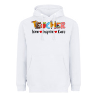 Teacher Love Inspıre Care Wıth  And Pen Heavyweight Hoodie | Teevron