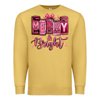 Antique Gold merry and bright pink Christmas Premium Sweatshirt - Jasminsmagicworld