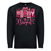 Black merry and bright pink Christmas Premium Sweatshirt - Jasminsmagicworld
