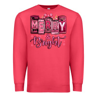 Cardinal merry and bright pink Christmas Premium Sweatshirt - Jasminsmagicworld