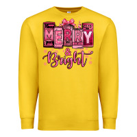 Lemon merry and bright pink Christmas Premium Sweatshirt - Jasminsmagicworld