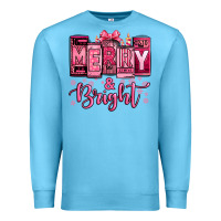 Ocean Blue merry and bright pink Christmas Premium Sweatshirt - Jasminsmagicworld
