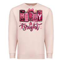 Pale Pink merry and bright pink Christmas Premium Sweatshirt - Jasminsmagicworld