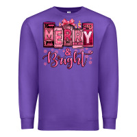 Purple merry and bright pink Christmas Premium Sweatshirt - Jasminsmagicworld