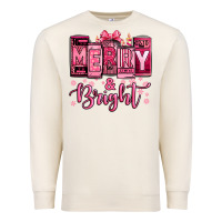 Sandshell merry and bright pink Christmas Premium Sweatshirt - Jasminsmagicworld
