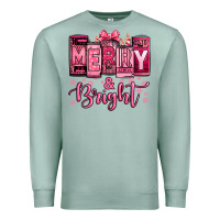 Seafoam merry and bright pink Christmas Premium Sweatshirt - Jasminsmagicworld