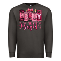 Smoke merry and bright pink Christmas Premium Sweatshirt - Jasminsmagicworld
