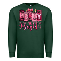 Sports Green merry and bright pink Christmas Premium Sweatshirt - Jasminsmagicworld