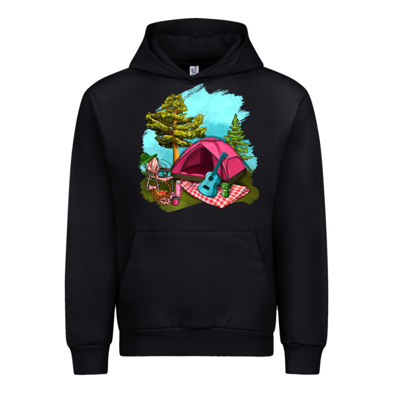 Glamping Camp And Pink Tent Urban Hoodie by BundleAndBundleShop | Teevron
