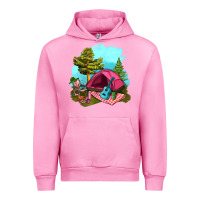 Fuchsia Pink Glamping Camp And Pink Tent Urban Hoodie - BundleAndBundleShop