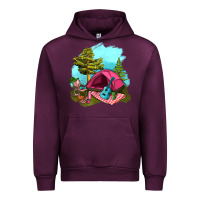 Mauve Wine Glamping Camp And Pink Tent Urban Hoodie - BundleAndBundleShop