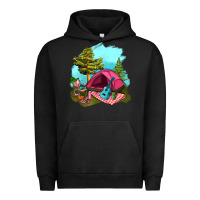 Pigment Black Glamping Camp And Pink Tent Urban Hoodie - BundleAndBundleShop