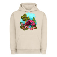 Pigment French Oak Glamping Camp And Pink Tent Urban Hoodie - BundleAndBundleShop