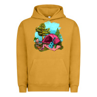 Pigment Peanut Butter Glamping Camp And Pink Tent Urban Hoodie - BundleAndBundleShop