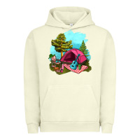 Pigment Pistachio Glamping Camp And Pink Tent Urban Hoodie - BundleAndBundleShop