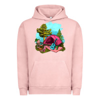 Pigment Salmon Glamping Camp And Pink Tent Urban Hoodie - BundleAndBundleShop