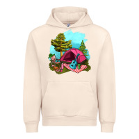 Sandshell Glamping Camp And Pink Tent Urban Hoodie - BundleAndBundleShop