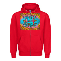 Red coffee teach repeat Zipper Hoodie - HRA Design Shop