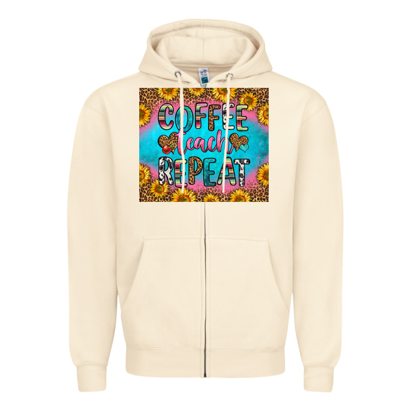 Coffee Teach Repeat Zipper Hoodie by HRA Design Shop | Teevron