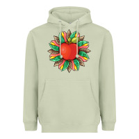 Matcha teacher apple and sunflower with leopard and tooled leather Heavyweight Hoodie - Artiststas