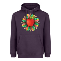 Plum teacher apple and sunflower with leopard and tooled leather Heavyweight Hoodie - Artiststas