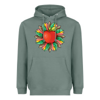 Sage teacher apple and sunflower with leopard and tooled leather Heavyweight Hoodie - Artiststas