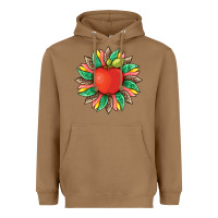 Toasted Coconut teacher apple and sunflower with leopard and tooled leather Heavyweight Hoodie - Artiststas