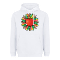 White teacher apple and sunflower with leopard and tooled leather Heavyweight Hoodie - Artiststas