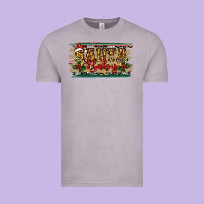 Vintage Tee Santa Baby Western Christmas