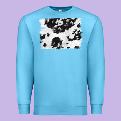 Black And White Cowhide Backround Premium Sweatshirt Designed By Nancycooperartshop
