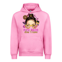 Fuchsia Pink Messy Bun Gym Hair Don't Care Bbs Urban Hoodie - BundleAndBundleShop