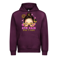 Mauve Wine Messy Bun Gym Hair Don't Care Bbs Urban Hoodie - BundleAndBundleShop