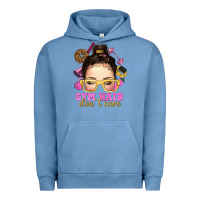 Pigment Pebble Blue Messy Bun Gym Hair Don't Care Bbs Urban Hoodie - BundleAndBundleShop